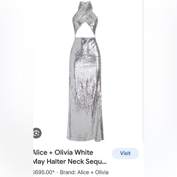 Alice + Olivia May Halter Neck Sequin Gown - Picture 2 of 12